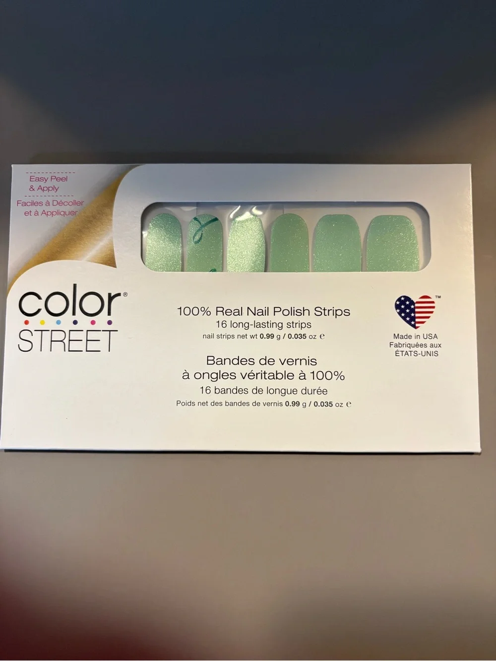 Color Street Mint Green Glitter Nail Strips - Sparkling Seafoam